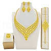 Alloy Bracelets & Earrings & Necklaces & Rings Sets FS-WG03333-01-1