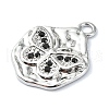 Rack Plating Alloy with Rhinestone Pendants FIND-Z051-02P-02-2