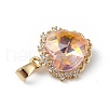 Real 18K Gold Plated Rack Plating Brass Micro Pave Clear Cubic Zirconia Pendants KK-C015-05G-06-2