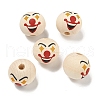 Printed Wood European Beads WOOD-G022-06C-1