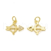 Rack Plating Brass with Cubic Zirconia Charms KK-C011-54G-1