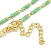 Brass Enamel Column Link Chain Necklaces NJEW-H039-02C-01G-2