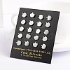 Tarnish Resistant Apple 304 Stainless Steel Ear Studs EJEW-F0075-049P-2