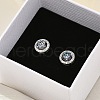 925 Sterling Silver Micro Pave Clear Cubic Zirconia Stud Earrings EJEW-U042-01P-3