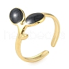 Ion Plating(IP) 304 Stainless Steel Enamel Cuff Finger Rings RJEW-L107-040G-02-1