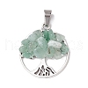 10Pcs 10 Styles Natural Mixed Gemstone Chip Pendants PALLOY-JF02836-2
