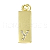 Brass Micro Pave Clear Cubic Zirconia Pendants KK-P266-06G-Y-1