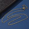 304 Stainless Steel Peanut Link Chain Necklaces for Women NJEW-U050-03G-3
