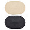 2Pcs 2 Colors Polyester Imitation Straw Oval Hat Base for Millinery AJEW-FG0002-83-1