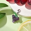 Grape Natural Amethyst Pendant Decoration HJEW-TA00293-01-2