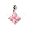 Dyed Synthetic Imperial Jasper & Glass Seed Beaded Star European Dangle Charms PALLOY-MZ00693-04-1