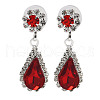 Teardrop Alloy Rhinestone Necklaces & Stud Earring Sets for Women SJEW-U001-01P-03-7