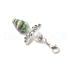 Angel Glass Pearl Beaded & Ceramics Conch Pendant Decorations HJEW-JM03396-5