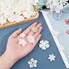  120Pcs 6 Style Flower ABS Plastic Imitation Pearl Bead Caps OACR-NB0001-41-3