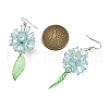 Flower & Leaf Acrylic Dangle Earrings EJEW-JE06178-4