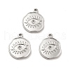 Tarnish Resistant 304 Stainless Steel Pendants Rhinestone Setting STAS-A066-18P-2