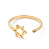 304 Stainless Steel With Rhinestone Open Rings for Women RJEW-S240-01G-2