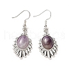 Natural Amethyst Teardrop Dangle Earrings EJEW-K246-01P-05-2