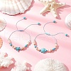 2Pcs Starfish and Turtle Synthetic Turquoise Beads Braided Bead Bracelets BJEW-JB11883-1