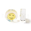 Transparent Spray Painted Glass Beads GLAA-I050-15B-3