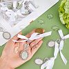 SUPERFINDINGS 10 Pcs Tibetan Style Wings Alloy & Satin Ribbon Pendant Decoration HJEW-FH0001-22-3