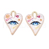 Printed Rack Plating Alloy Enamel Pendants ENAM-T020-01B-1