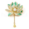 Flower Alloy Crystal Rhinestone Brooches JEWB-M046-24G-2