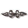 Zinc Alloy Smoked Topaz Rhinestone Snap Lock Clasps FIND-WH0008-21B-1
