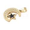 Ion Plating(IP) 304 Stainless Steel Enamel Rhinestone Pendants STAS-Q325-04C-G-2