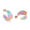 Ion Plating(IP) 304 Stainless Steel Chunky C-shape Stud Earrings EJEW-P198-12MC-2