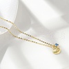 925 Sterling Silver Micro Pave Cubic Zirconia Pendant Necklaces for Women NJEW-V007-01G-3
