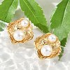 304 Stainless Steel Shell Shape Stud Earrings EJEW-M073-13G-01-4
