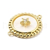 Rack Plating Brass Micro Pave Clear Cubic Zirconia Connector Charms KK-B054-25G-4