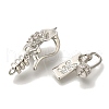 Brass Micro Pave Clear Cubic Zirconia Fold Over Clasps KK-K389-019P-2