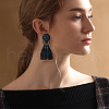 FIBLOOM 4 Pairs 4 Colors Polyester Tassel Dangle Stud Earrings EJEW-FI0002-41-6