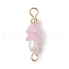 Frosted Flower Natural Cultured Freshwater Pearl & Acrylic Connector Charms PALLOY-JF03590-04-3