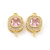 Brass Pave Cubic Zirconia Connector Charms KK-B096-05G-01-1
