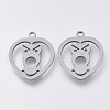 Non-Tarnish 201 Stainless Steel Puppy Pendants X-STAS-S110-054P-1