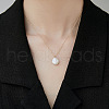 Summer Natural Freshwater Pearl Oval Safety Button Pendant Necklaces ZU8498-2