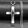 304 Stainless Steel Cross Pendant Necklaces NJEW-S007-01P-1