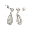 304 Stainless Steel Teardrop Dangle Stud Earrings for Women EJEW-A119-16P-4