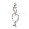 Brass Micro Pave Clear Cubic Zirconia Fold Over Clasps KK-H480-26P-1