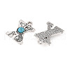 Synthetic Turquoise & Alloy Pendants PALLOY-H146-01AS-X-2