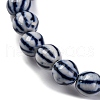 Handmade Blue and White Porcelain Beads Strands PORC-I027-02D-3