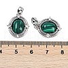 Synthetic Malachite Oval Pendants KK-U043-44P-B-3