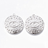 Brass Micro Pave Clear Cubic Zirconia Pendants KK-N232-166-NF-1