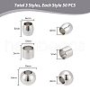  150Pcs 3 Style 304 Stainless Steel European Beads STAS-PH0005-42-2