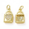 Brass Micro Pave Cubic Zirconia Charms KK-E068-VF037-1