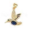 Brass Micro Pave Cubic Zirconia Pendants KK-S526-16G-2