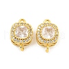 Brass Pave Cubic Zirconia Connector Charms KK-B096-05G-03-1